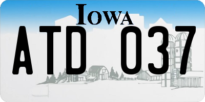 IA license plate ATD037