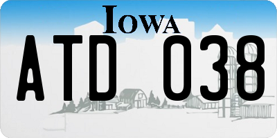 IA license plate ATD038