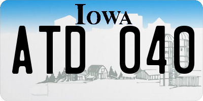 IA license plate ATD040