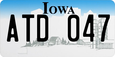 IA license plate ATD047