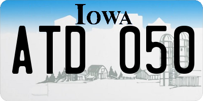 IA license plate ATD050