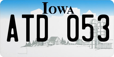 IA license plate ATD053