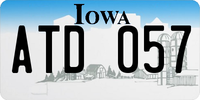 IA license plate ATD057