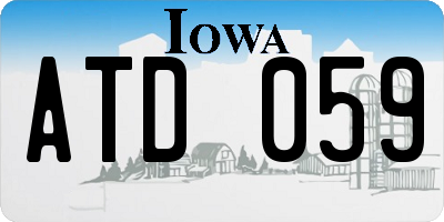 IA license plate ATD059