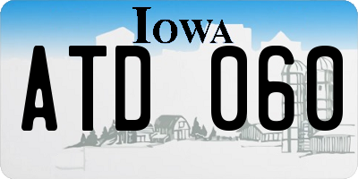 IA license plate ATD060