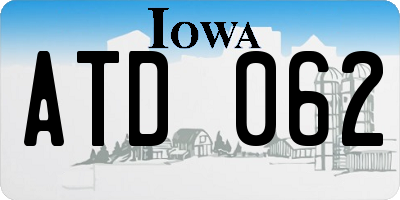 IA license plate ATD062