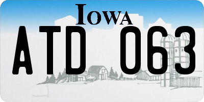 IA license plate ATD063