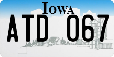 IA license plate ATD067
