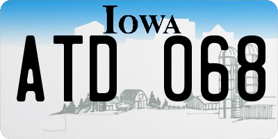 IA license plate ATD068