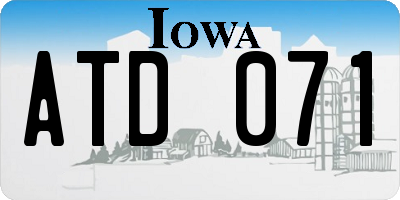 IA license plate ATD071
