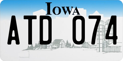 IA license plate ATD074