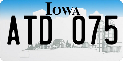 IA license plate ATD075
