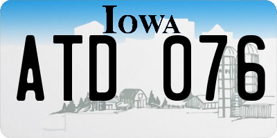 IA license plate ATD076