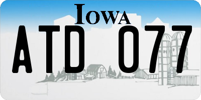IA license plate ATD077