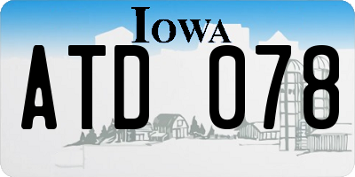 IA license plate ATD078