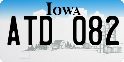 IA license plate ATD082