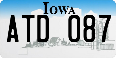 IA license plate ATD087