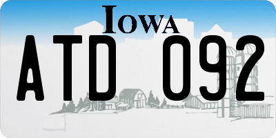 IA license plate ATD092
