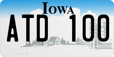 IA license plate ATD100