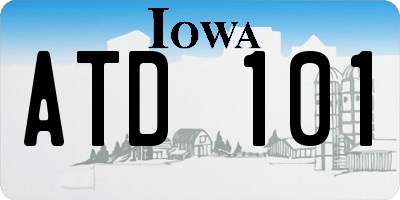 IA license plate ATD101