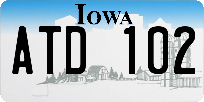 IA license plate ATD102