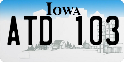 IA license plate ATD103