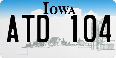 IA license plate ATD104