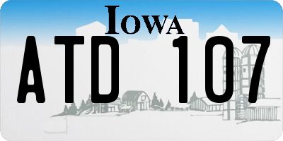 IA license plate ATD107
