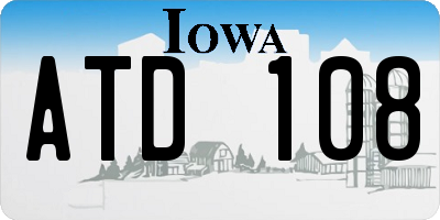 IA license plate ATD108