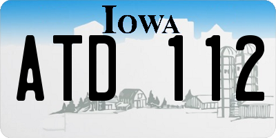 IA license plate ATD112