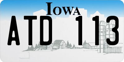 IA license plate ATD113