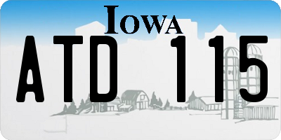 IA license plate ATD115