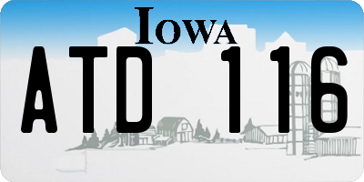 IA license plate ATD116