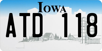 IA license plate ATD118