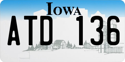 IA license plate ATD136