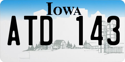 IA license plate ATD143