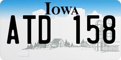 IA license plate ATD158