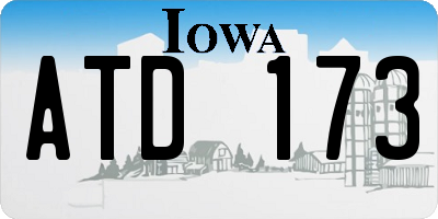 IA license plate ATD173