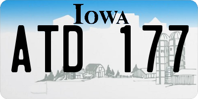 IA license plate ATD177