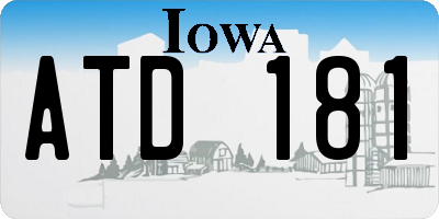 IA license plate ATD181