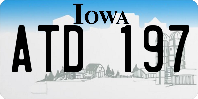 IA license plate ATD197