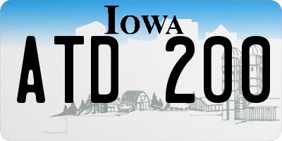 IA license plate ATD200