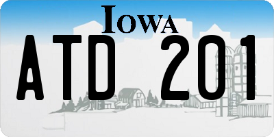 IA license plate ATD201
