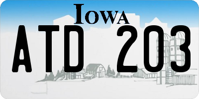 IA license plate ATD203