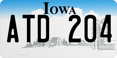 IA license plate ATD204