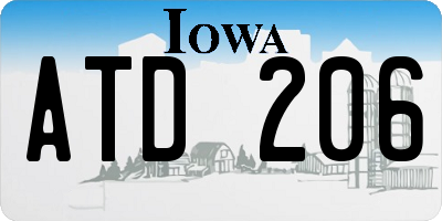 IA license plate ATD206