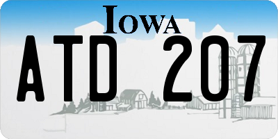 IA license plate ATD207