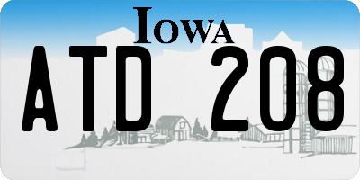 IA license plate ATD208