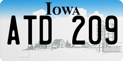 IA license plate ATD209