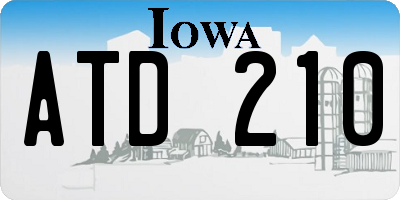 IA license plate ATD210